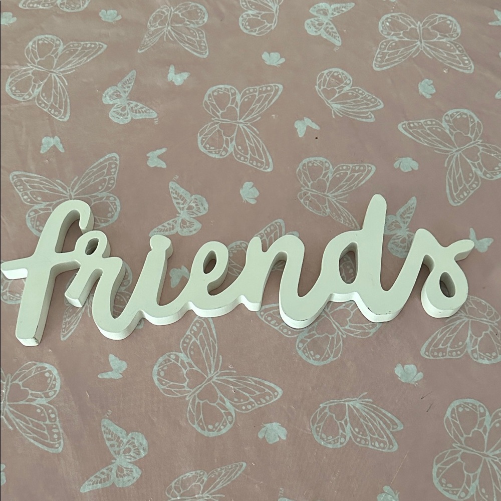 White Friends Wall Decor